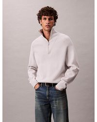 Calvin Klein - Tech Knit Quarter Zip Jumper - Lyst