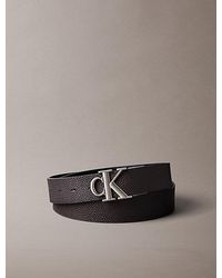 Calvin Klein - Reversible Leather Monogram Logo Belt - Lyst