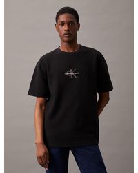 Calvin Klein - T-shirt relaxed avec monogramme gaufré - Lyst
