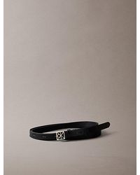 Calvin Klein - Full Grain Leather Skinny Logo Belt - Lyst