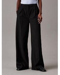 Calvin Klein - Twill Broek Met Wijde Pijp - Lyst