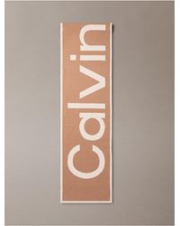 Calvin Klein - Cotton Jacquard Knit Logo Scarf - Lyst