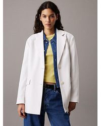Calvin Klein - Zachte Blazer Van Twill Met Strik Aan De Achterkant - Lyst