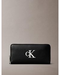 Calvin Klein - Monogram Long Zip Around Wallet - Lyst