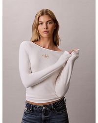 Calvin Klein - T-Shirt With U-Neck On The Back - Lyst