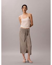 Calvin Klein - Draped Plissé Midi Skirt - Lyst