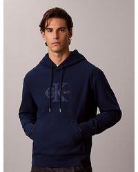 Calvin Klein - Jeans Premium Terry Denim Logo Hoodie - Lyst