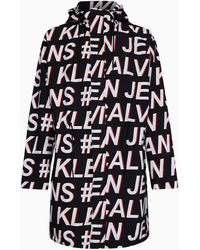 Calvin Klein Parka con logo en toda la prenda - Negro