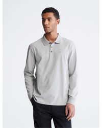 Calvin Klein - Smooth Cotton Solid Polo Shirt - Lyst