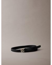 Calvin Klein - Full Grain Leather Skinny Logo Belt - Lyst