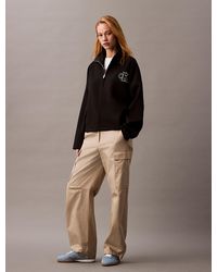 Calvin Klein - Monogram Logo Quarter Zip Spacer Jacket - Lyst