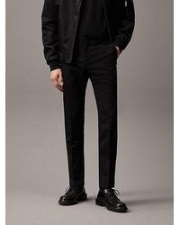 Calvin Klein - Pantalones de traje slim de lana el�stica - Lyst