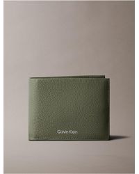 Calvin Klein - Pebble Grain Leather Trifold Wallet With Coin Pouch - Lyst