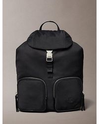 Calvin Klein - Soft Satin Nylon Flap Backpack - Lyst