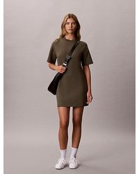 Calvin Klein - Jeans Monogram Mini Sweatshirt Dress - Lyst