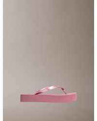 Calvin Klein - Pearlised Platform Flip Flops - Lyst