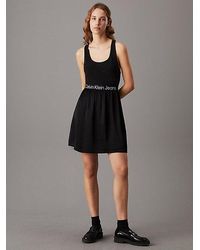 Calvin Klein - Mini-jurk Met Uitsnijding En Logo Tape - Lyst
