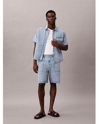 Calvin Klein - Jeans Cotton Linen Denim Shorts - Lyst