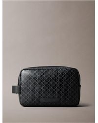 Calvin Klein - Allover Monogram Logo Zip Dopp Kit - Lyst
