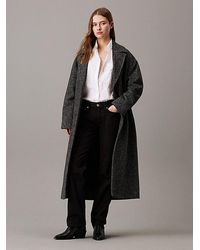 Calvin Klein - Abrigo largo de lana melange - Lyst