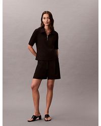 Calvin Klein - Short Sleeve Zip Polo Top - Lyst