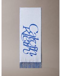 Calvin Klein - Warm Soft Wool Logo Scarf - Lyst