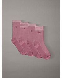 Calvin Klein - 4 Pack Metallic Stripe Crew Socks Gift Set - Lyst