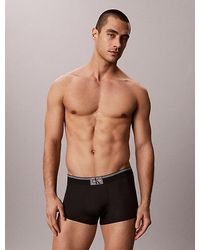 Calvin Klein - Low Rise Trunks Icon Microfibre Stretch Graphic Monogram - Lyst