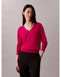 Calvin Klein - Merino Wool V Neck Jumper - Lyst