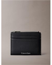 Calvin Klein - Pebble Grain Leather Card Case - Lyst