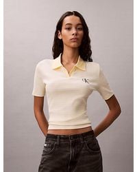 Calvin Klein - Jeans Slim Ribbed Stripe Polo Shirt - Lyst