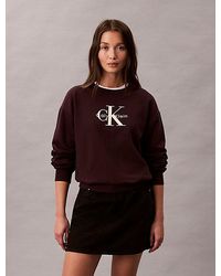 Calvin Klein - Jeans Monologo French Terry Relaxed Sweatshirt - Lyst