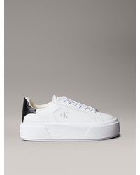 Calvin Klein - Baskets À Plateformes En Cuir Avec Logo Signature - Lyst