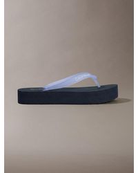 Calvin Klein - Pearlised Platform Flip Flops - Lyst