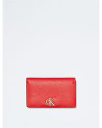 Calvin Klein Minimal Monogram Card Case - Red