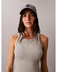 Calvin Klein - Embroidered Ck Logo Rib Tank Top - Lyst