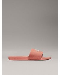 Calvin Klein - Slippers Aus Canvas Mit Logo - Lyst