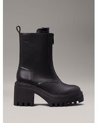 Calvin Klein - Botas chunky con tacón de piel con cremallera - Lyst