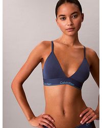 Calvin Klein - Lightly Lined Triangle Bralette Icon Cotton Modal - Lyst