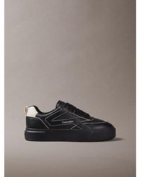 Calvin Klein - Leather Signature Trainers - Lyst