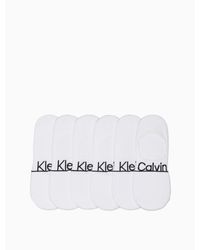 Calvin Klein Flat Knit 6-pack Liner Socks - White