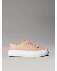 Calvin Klein - Jeans Leather Comfort Platform Trainers - Lyst