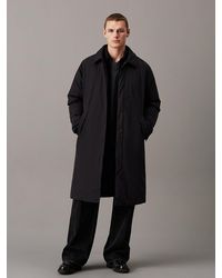 Calvin Klein - Cotton Nylon Padded Car Coat - Lyst