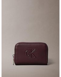 Calvin Klein - Embossed Monogram Zip Wallet - Lyst