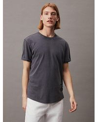 Calvin Klein - Camiseta de algodón lavado con insignia - Lyst
