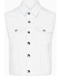 Calvin Klein Fitted Denim Gilet - Wit
