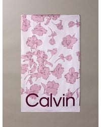 Calvin Klein - Sciarpa Quadrata Con Logo Floreale - Lyst