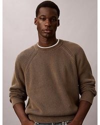 Calvin Klein - Jeans Two Tone Ribbed Cotton Jumper - Lyst