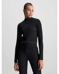 Calvin Klein - Cropped Zip Up Jacket - Lyst