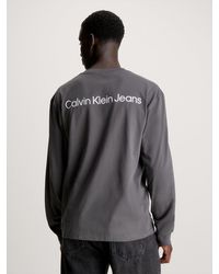 Calvin Klein - T-shirt à manches longues avec logo dans le dos - Lyst